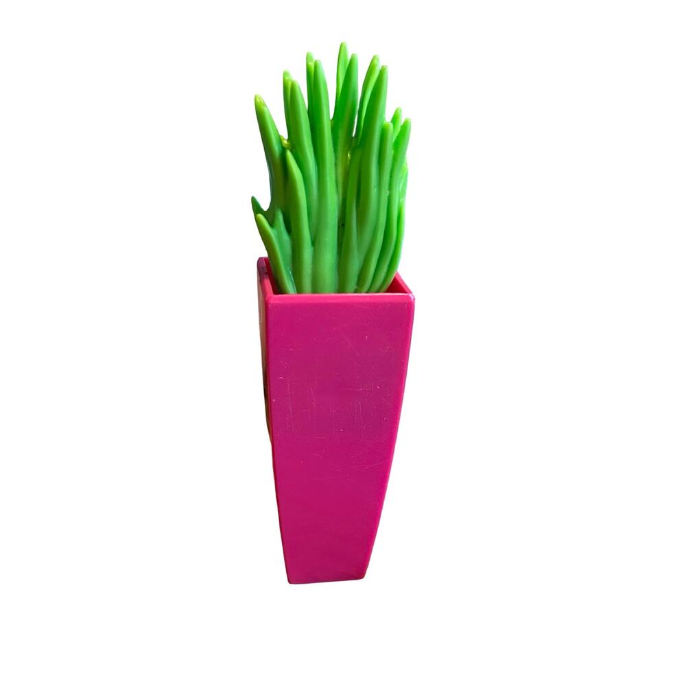 Barbie Close & Go Doll House Pink Green Tall Potted Plant Decor Replacement Part